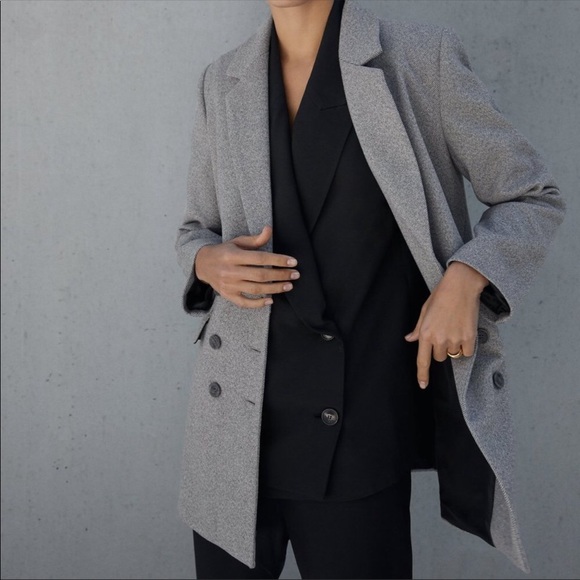 SOLD NWT ZARA DOUBLE BREASTED BUTTONED COAT - Picture 2 of 8